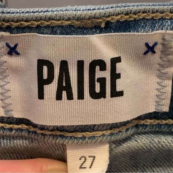 PAIGE Atley Ankle Flare Floretta Deconstructed Raw Hem Distressed Jeans $229.00 - Picture 5 of 14
